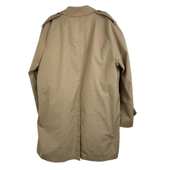 VTG London Fog Mens Trench Over Coat Zip Liner Size 44R USA Tan Pockets  8552 - Picture 7 of 11